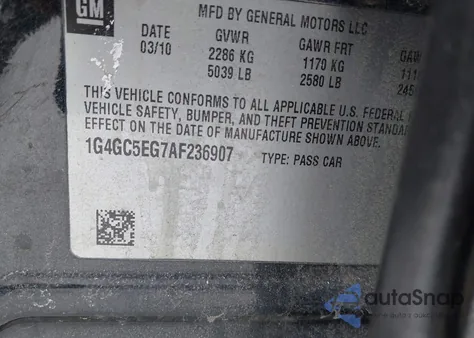 2010 Buick Lacrosse Cxl from USA, damaged, VIN 1G4GC5EG7AF236907